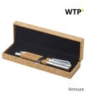 Cork writing set, ball pen and roller ball pen, beige, V1964-18