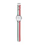 Anpassbare analoge Uhr aus Metall und Nylon, grau, D10015