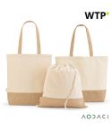 Denali Drawstring Bag rCotton 180gsm and Jute 275gsm, natural, ASB013-160