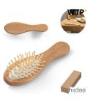 DERN, Spazzola per capelli in legno con setole di bambù rotonde, naturale, 95055-160