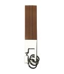 Key chain in leather and metal, brown, E14135M