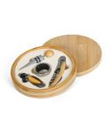 Vinski set 4 kosi iz bambusa in kovine, naravna, E14297