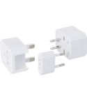Universal-Netzadapter aus Kunststoff und Metall, Weiß, E14515