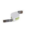 2 In 1 rewinding plastic cable, white, E14530