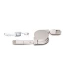 3 In 1 rewinding plastic cable, white, E14564