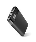 10000 mAh USB und kabelloses Plastikladegerät, Schwarz, E14596