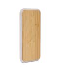 Caricatore USB e wireless 10000 mAh in paglia di grano+ABS e bambù, E14714