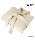 Fleece (210 gr/m²) bathrobe Derek, beige, 7775-357040999