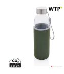 Glass bottle with neoprene sleeve, green, XDP433.437