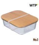 Scatola per il pranzo in vetro con coperchio in bambù, bandiera, EG183466
