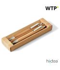 GREENY, Ball pen and mechanical pencil set in bamboo, natural, 81162-160