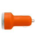 Plastic car power adapter with two USB ports, 3280