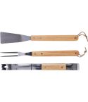BBQ set Kaitlyn | Stainless steel | 3 pcs | Wooden handles, brown, 1172423-011999999