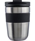 Drinking mug Keith | Stainless steel | 300 ml | Silicone grip, black / silver, 1172552-050999999