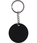 Portachiavi tondo in acciaio inox riciclato Risa, nero, 1349496-001999999