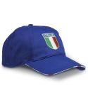 Cappellino 6 pannelli rovesciato con scudo italy, blu reale, K18099