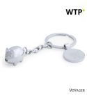 Keyring animal with shopping cart coin, grey, V9800-19