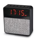 Bluetooth plastic speaker with LED alarm clock and FM auto scan, black, M20053