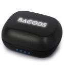 TWS Bluetooth ABS plastic recycled earbuds with light, black, M20063