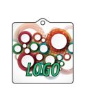 Art.08 Car air freshener with print. Shape square: 70x70 mm. Classic quality. With printed paper card.