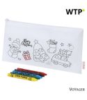 Pencil case za bojanje, božićni uzorak, bojice, bijela, VA238-02