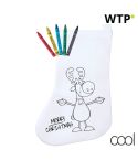 Plicom, colouring Christmas stocking, white, AP781112