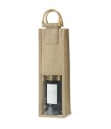 Jute bag for 1 bottle, natural, Q24851