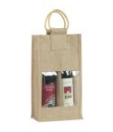 Jute bag for 2 bottles, natural, Q24852