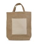Shopping bag in jute and cotton, natural, Q24861