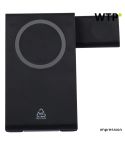 Recycled ABS 3-in-1 magnetic wireless charger Valerio, nero, 1351337-001999999