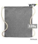 Recycled cotton drawstring bag, black, V8168-03