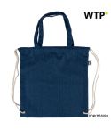 Recycled denim drawstring bag Dex, blue, 1349541-005999999