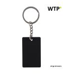 Recycled stainless steel rectangular keychain Jax, Schwarz, 1349498-001999999