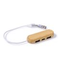 Hub in bambù con porte USB, naturale, S26291