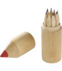 Scatola da 12 matite colorate in legno, naturale, S26406
