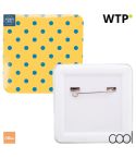 SquareBadge Maxi, značka s sponko, white, AP716810
