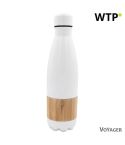 Thermo bottle 500 ml with bamboo detail | Blake, white, V4855-02
