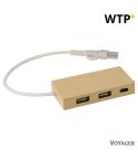 USB 2.0-Hub aus recyceltem Papier, braun, V1227-16