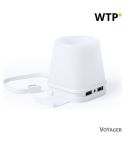 USB-Hub, Stifthalter, Handyhalter, LED-Licht, Weiß, V3916-02