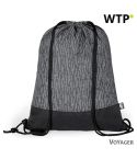 Water repellent RPET drawstring bag, reflective material, grey, V8284-19
