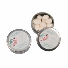 Reklamne sladkarije midi clic clac kovinska škatlica, brez sladkorja