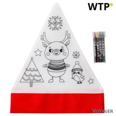 Barvni set, božična kapa, voščenke, rdeča, V0066-05