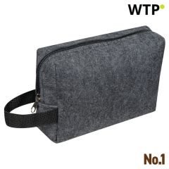 Kozmetična torbica RPET filc Ljungby, temno siva, EG431677
