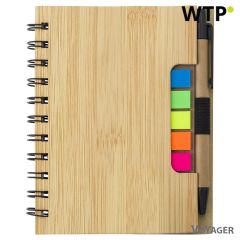 Držalo za zapiske, zvezek, kemični svinčnik, samolepilni listki, rjava, V0092-16