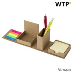 Držalo za zapiske, samolepilni listki, držalo za pisala, rjava, V2904-16