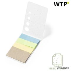 Držalo za zapiske, samolepilni listki, papir iz semen, mešana, V1096-00