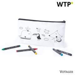 Astuccio per colorare, pastelli, bianco, V7873-02