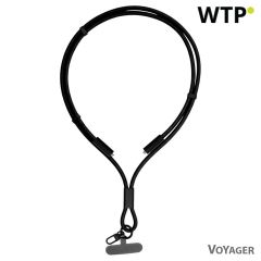 Phone lanyard with data transfer and charging cable | Bassam, črna, VA059-03