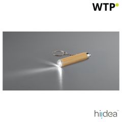 RACHEL, obesek za ključe iz bambusa in ABS z LED baterijsko svetilko, naravna, 95108-160