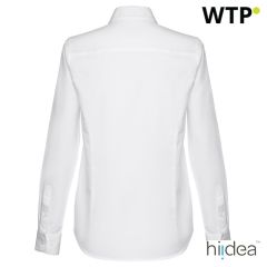 THC TOKYO WOMEN WH, Damen Langarm-Oxfordhemd mit perlenfarbenen Knöpfen, Weiß, 30197